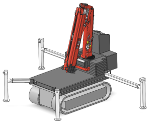 Rauenplattform mit Kranaufsatz